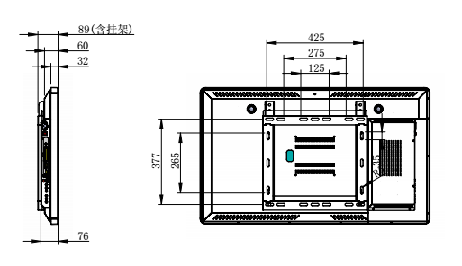 43寸壁掛式觸摸查詢(xún)一體機(jī)圖紙